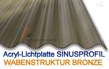 Lichtplatte Acryl 3 mm Wabe bronziert 