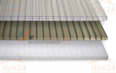 Stegdreifachplatte PC bronziert od. opal 16 mm 